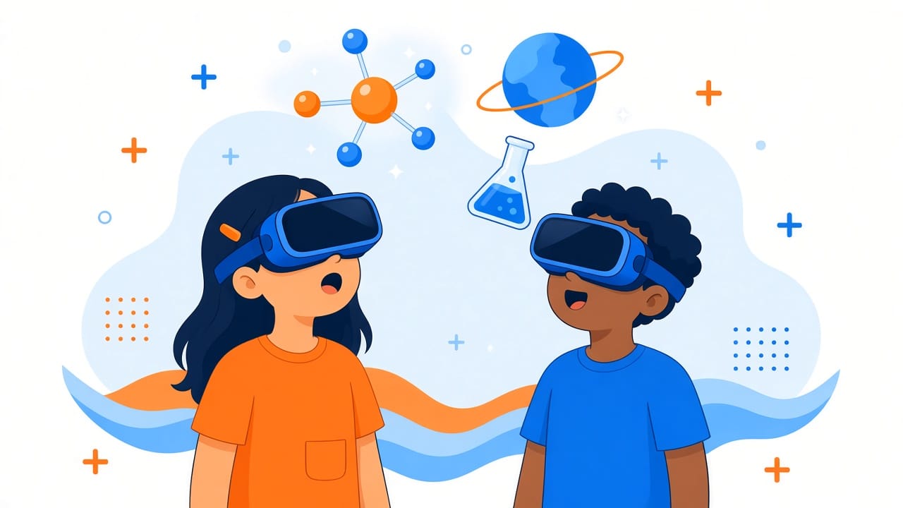 איור למידת STEM במציאות מדומה ובינה מלאכותית — תוכנית גפן VRKIT 62804